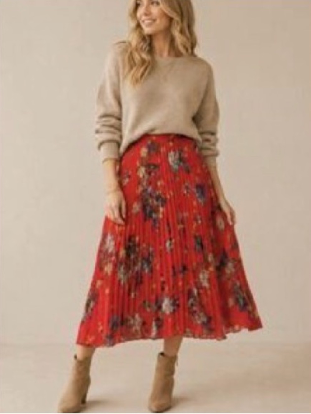 NWOT Vince Camuto Pleated Midi Skirt